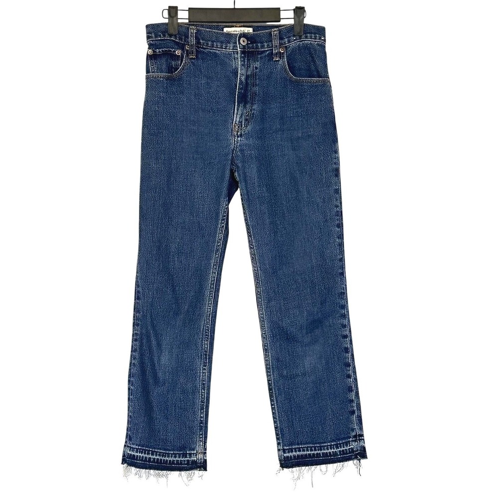 Abercrombie & Fitch Jeans Womens 27 4/s Ankle Straight Ultra High Rise Raw‎ Hem